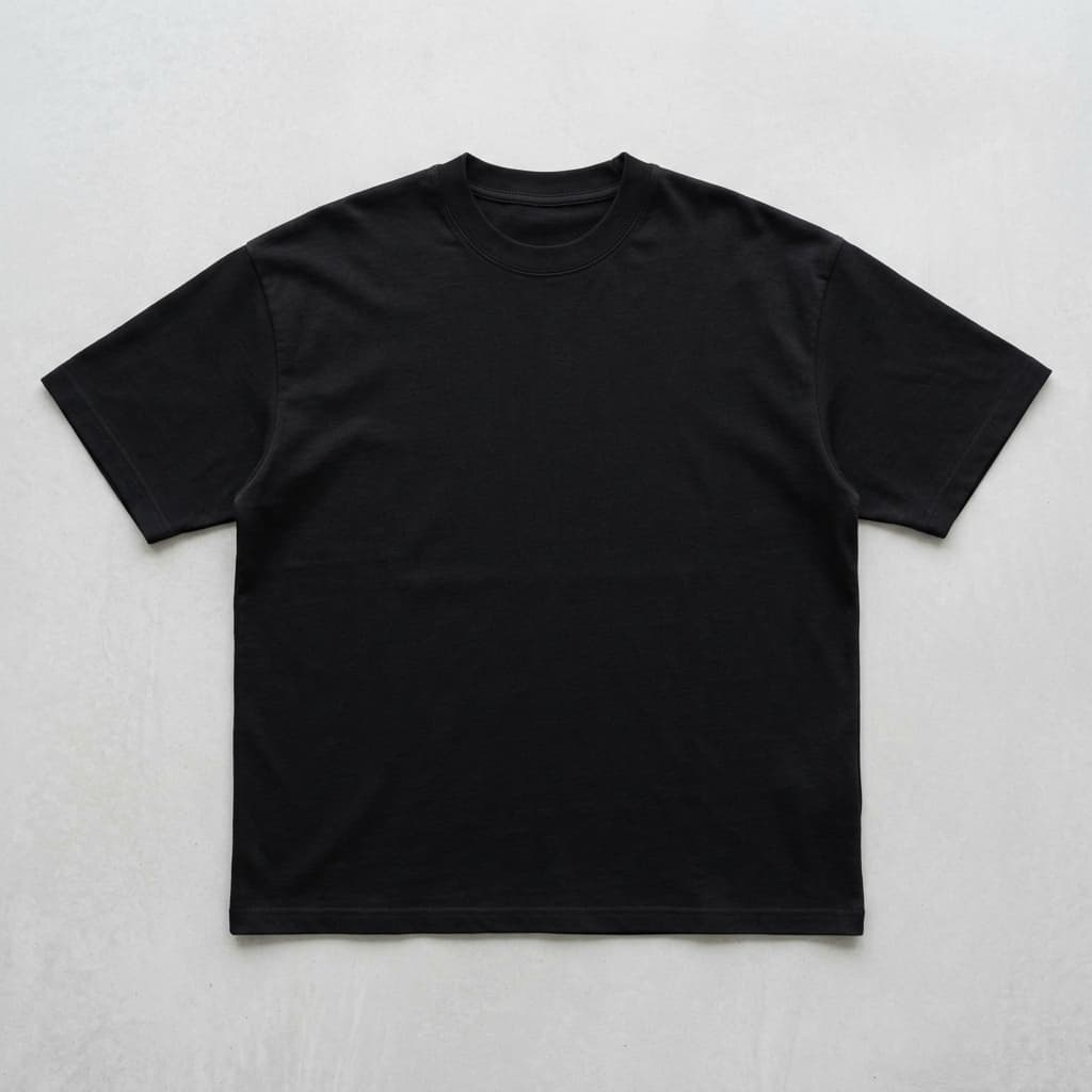 Clear black T-shirt mockup - Front View